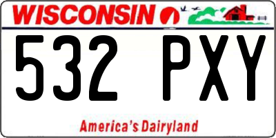 WI license plate 532PXY