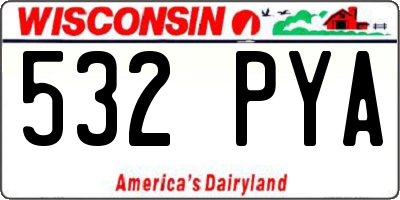 WI license plate 532PYA