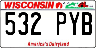 WI license plate 532PYB