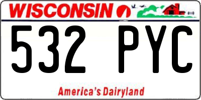 WI license plate 532PYC