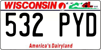 WI license plate 532PYD