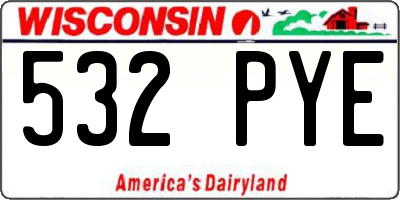 WI license plate 532PYE