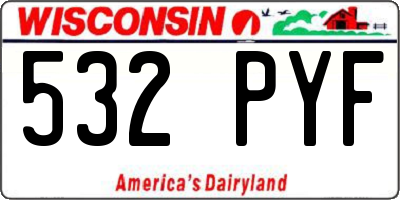 WI license plate 532PYF