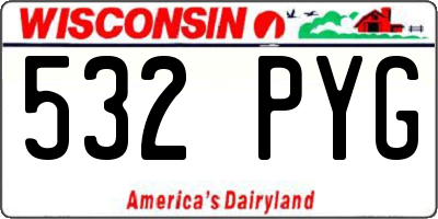 WI license plate 532PYG
