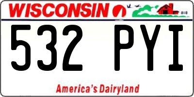WI license plate 532PYI