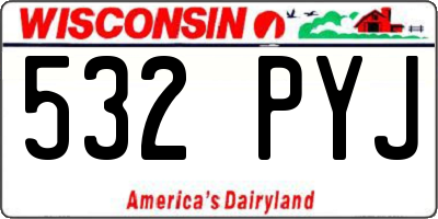 WI license plate 532PYJ