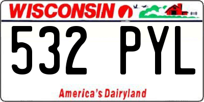 WI license plate 532PYL