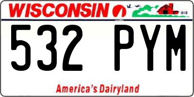 WI license plate 532PYM