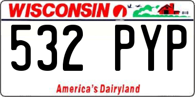 WI license plate 532PYP