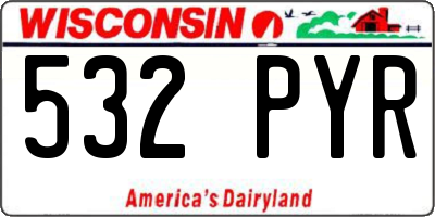 WI license plate 532PYR