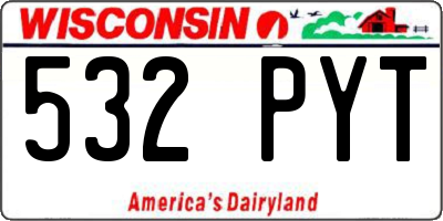 WI license plate 532PYT