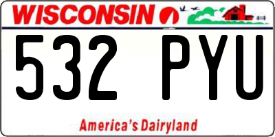 WI license plate 532PYU
