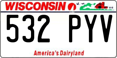 WI license plate 532PYV
