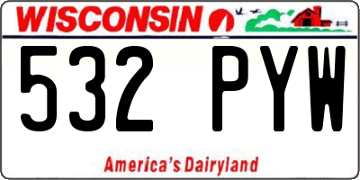 WI license plate 532PYW
