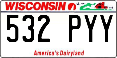 WI license plate 532PYY