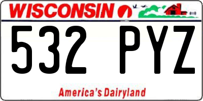 WI license plate 532PYZ