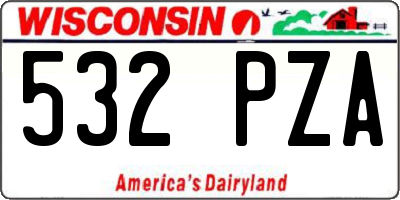 WI license plate 532PZA