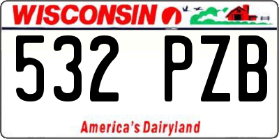 WI license plate 532PZB