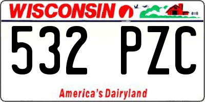 WI license plate 532PZC