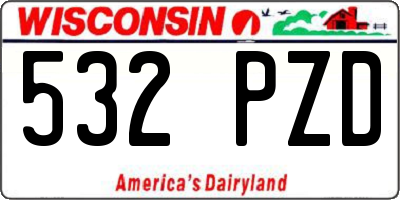 WI license plate 532PZD