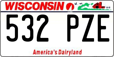 WI license plate 532PZE