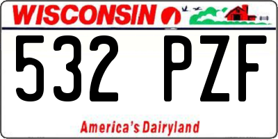 WI license plate 532PZF