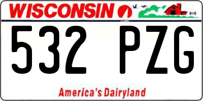 WI license plate 532PZG