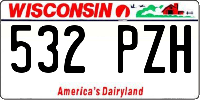 WI license plate 532PZH