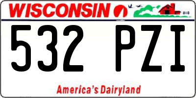 WI license plate 532PZI
