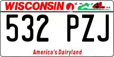 WI license plate 532PZJ