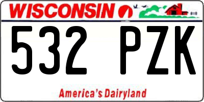 WI license plate 532PZK