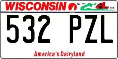 WI license plate 532PZL