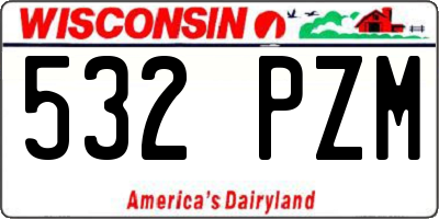 WI license plate 532PZM