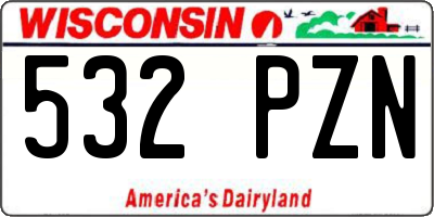 WI license plate 532PZN
