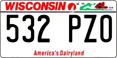 WI license plate 532PZO