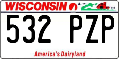 WI license plate 532PZP