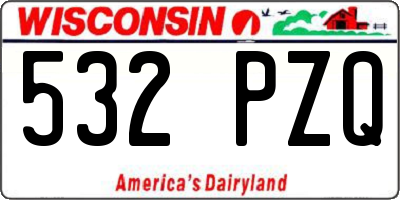 WI license plate 532PZQ
