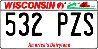 WI license plate 532PZS