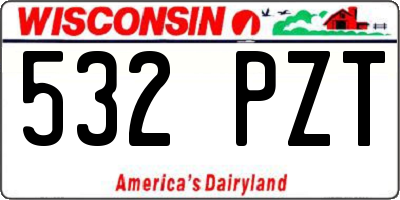 WI license plate 532PZT