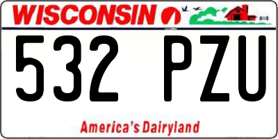WI license plate 532PZU