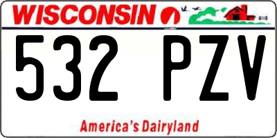 WI license plate 532PZV