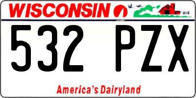 WI license plate 532PZX
