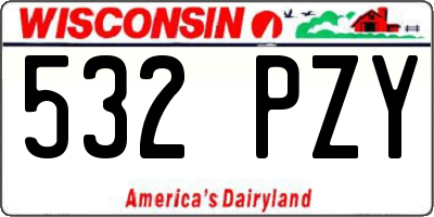 WI license plate 532PZY