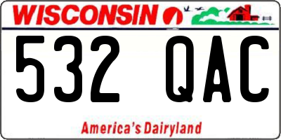 WI license plate 532QAC