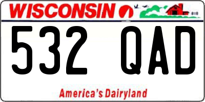 WI license plate 532QAD