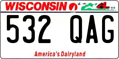 WI license plate 532QAG