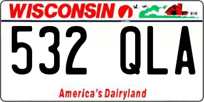 WI license plate 532QLA