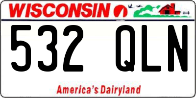 WI license plate 532QLN