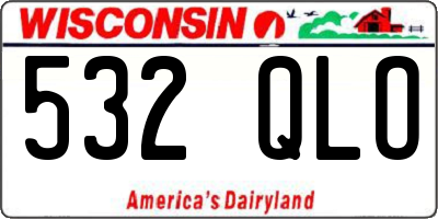 WI license plate 532QLO