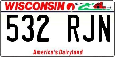 WI license plate 532RJN